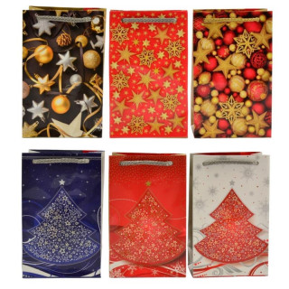 Torebka ozdobna bożonarodzeniowa 16x10x6cm T-5L MIX